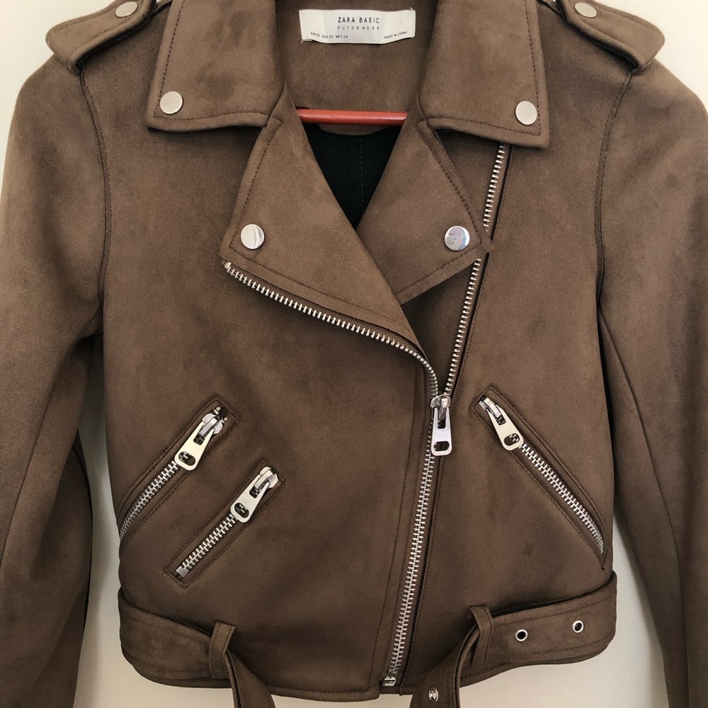 Zara Faux Suede Moto Jacket - Picture 3 of 6